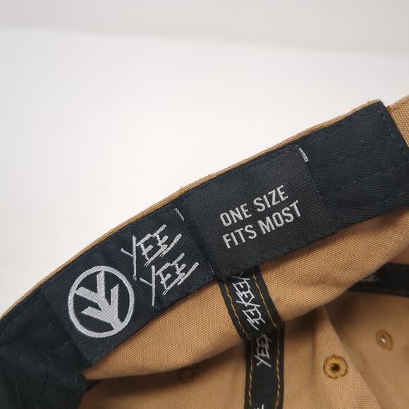 Yee Yee Logo Slideback Hat Brown One Size Adjustable Solid Embroidered - Picture 8 of 9
